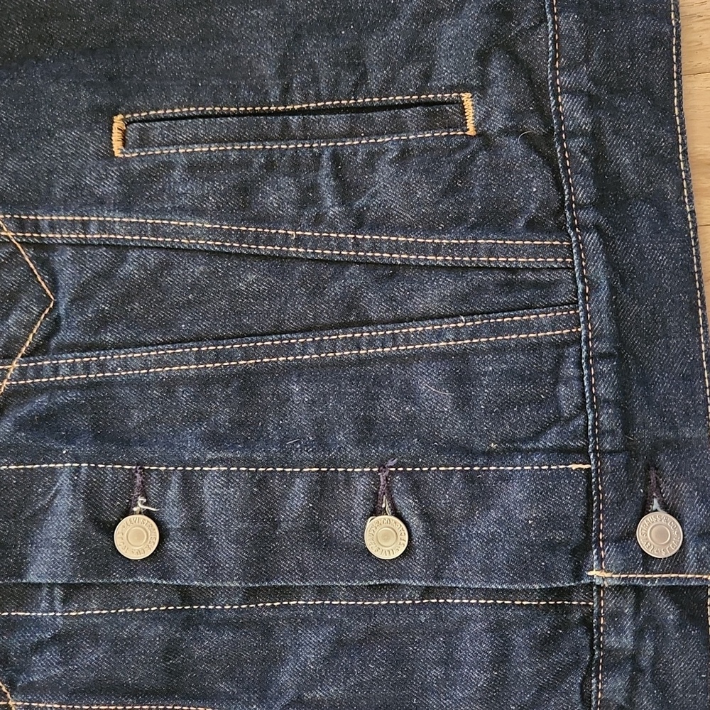 Levi’s Mens Classic Trucker Original Denim Jean Jacket Indigo Blue Size XS Levis - Picture 7 of 12